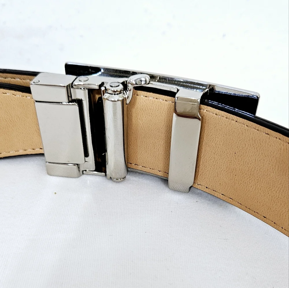 White Ball Kara Q Leather Ratchet Golf Belt Brown Adjustable Click Belt 45